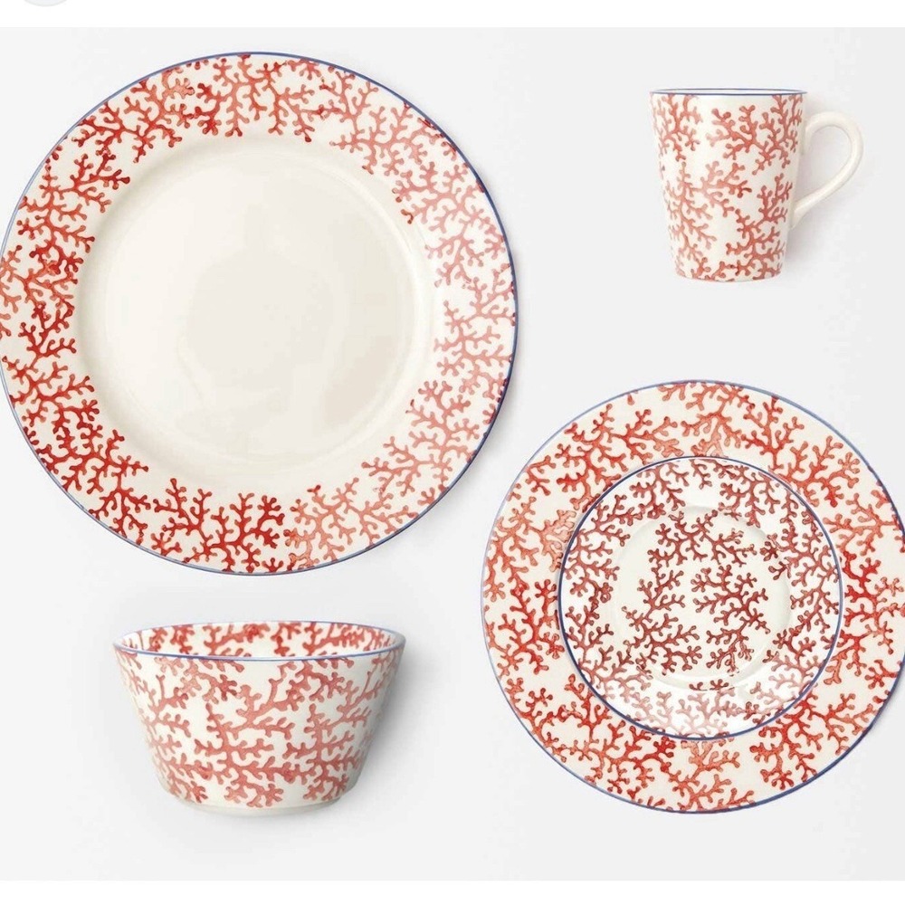 Blue Pheasant Red‎ Sienna Coral Coffee Mug Glass Porcelain Glassware
